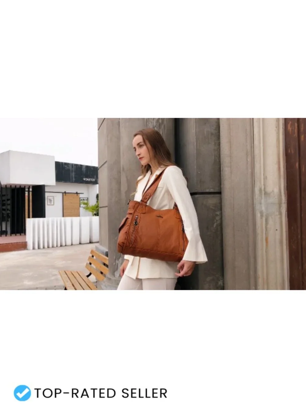 Women's Vegan Leather Hobo Handbag - Spacious Tote Shoulder Purse